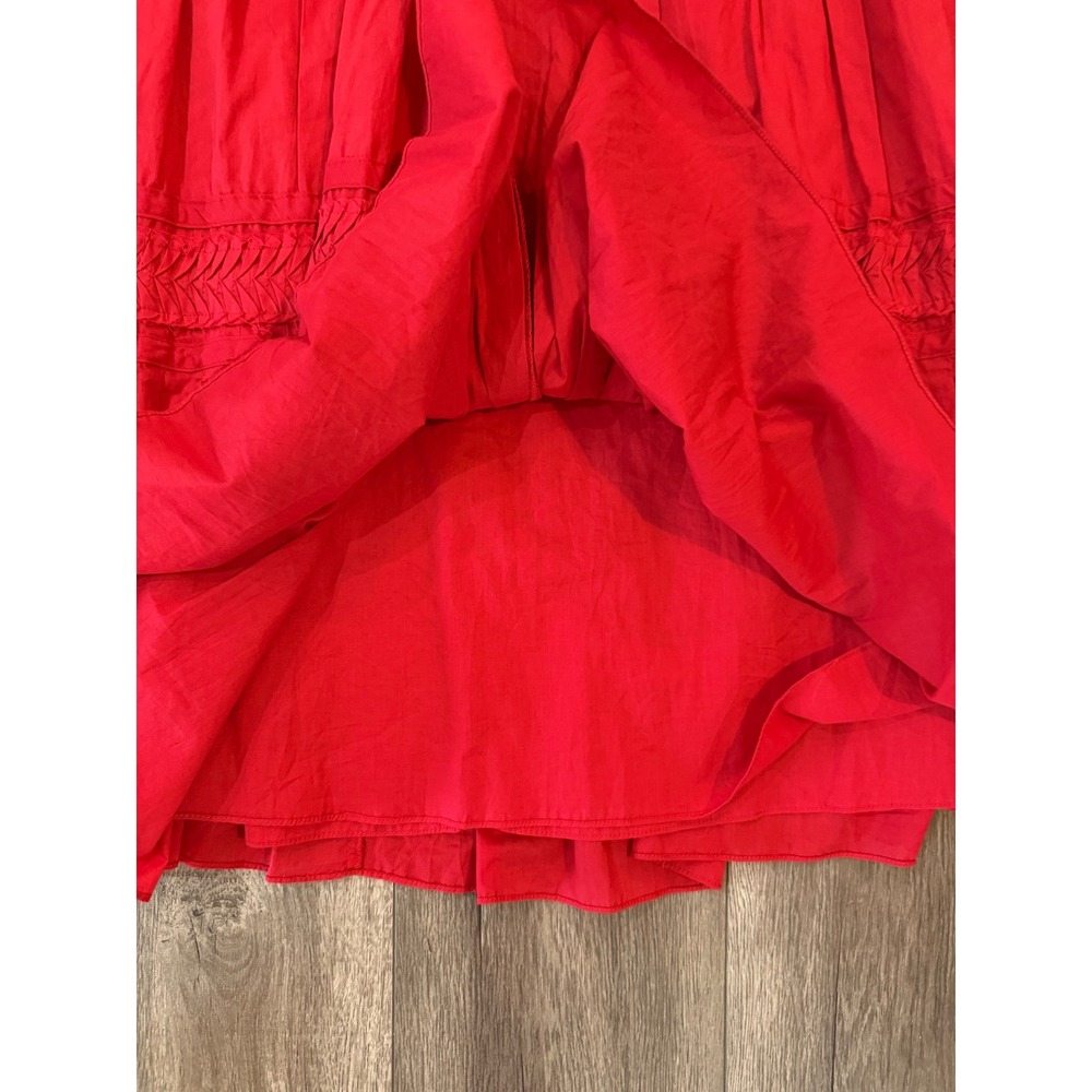 Coldwater Creek Red Cotton Tiered Midi Dress 12 Boho V-Neck 4003184 - Picture 4 of 7